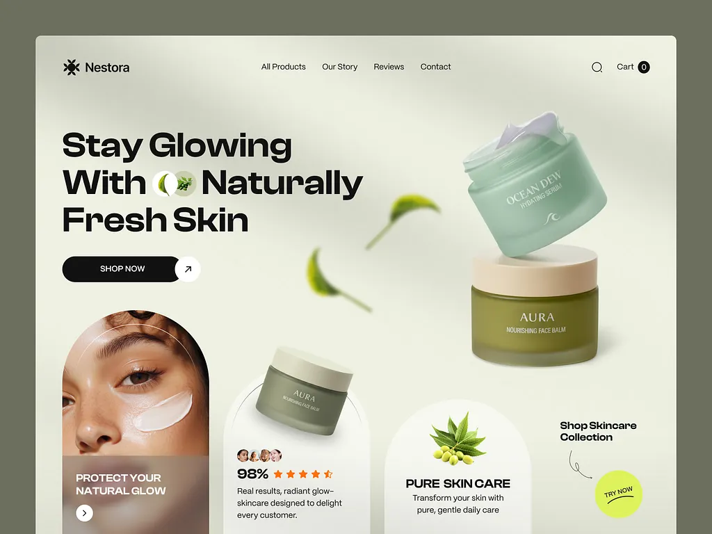 Skincare eCommerce website