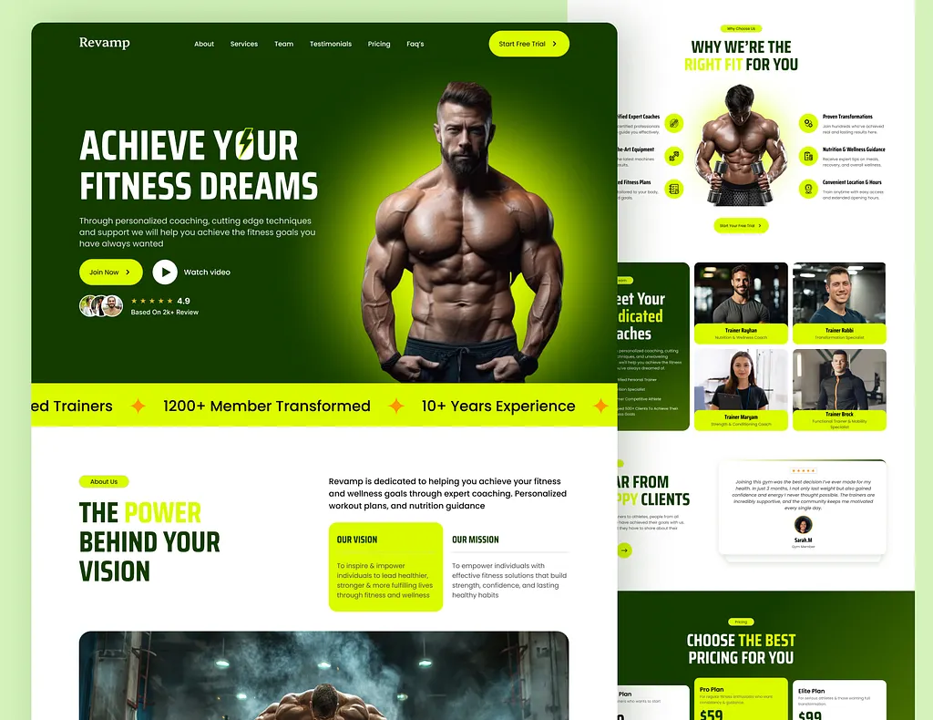 Gym website design
